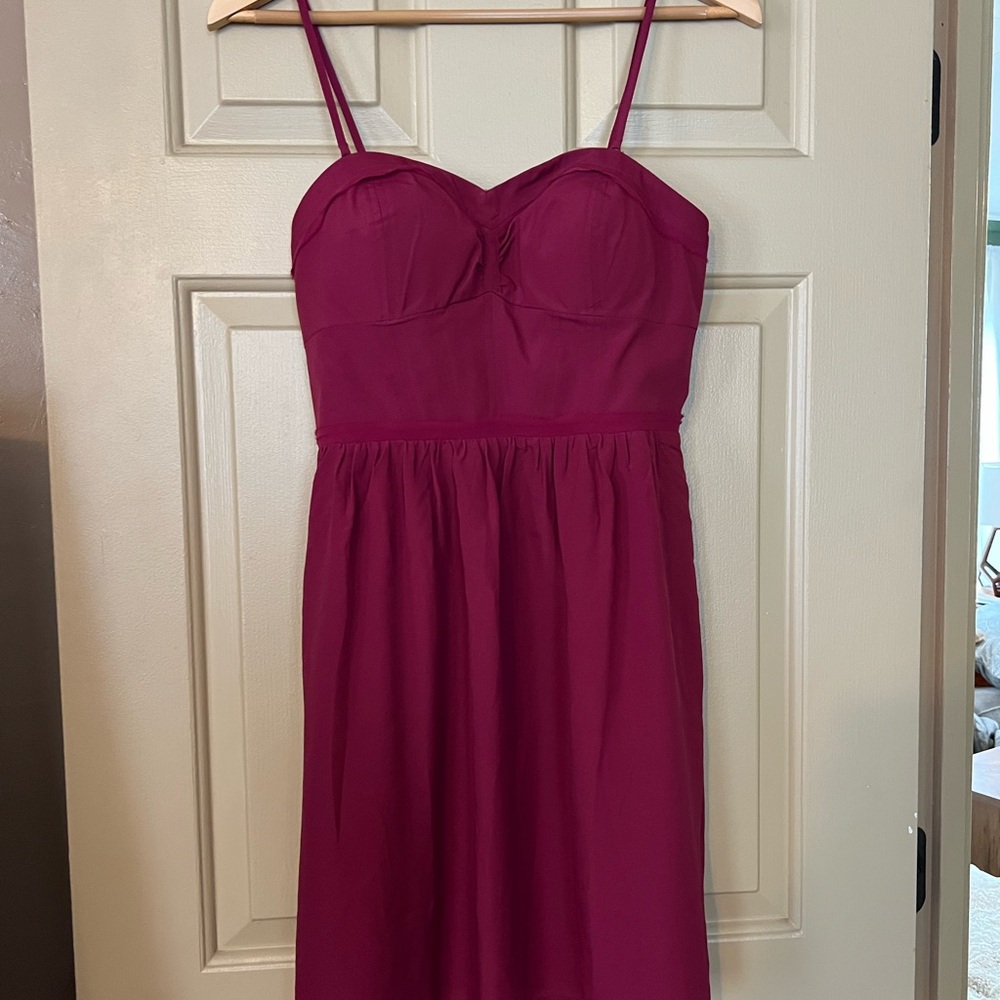 Elegant Magenta Spaghetti Strap Dress